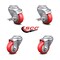 Service Caster 3.5 Inch Red Polyurethane Wheel Swivel Bolt Hole Caster Set with 2 Brake SCC SCC-BH20S3514-PPUB-RED-TLB-2-S-2 - alternate 1